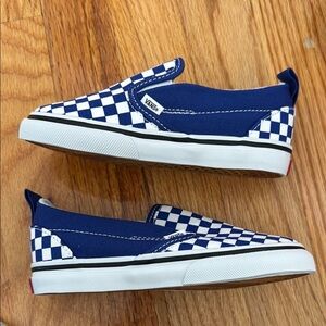 Vans Blue Checkered Slip-On Shoes size 10c